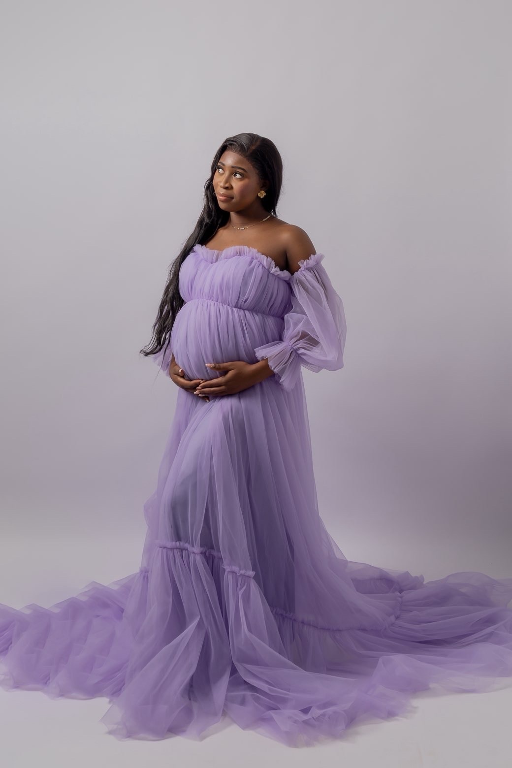 Séance maternité robe lilas